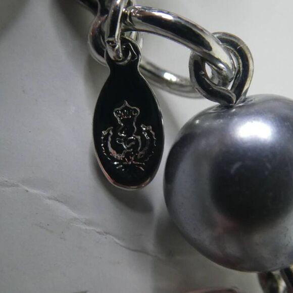 Premier Designs Grey Pink Faux Pearl Beaded Super Long Necklace Twist Chain 48" - Picture 8 of 9